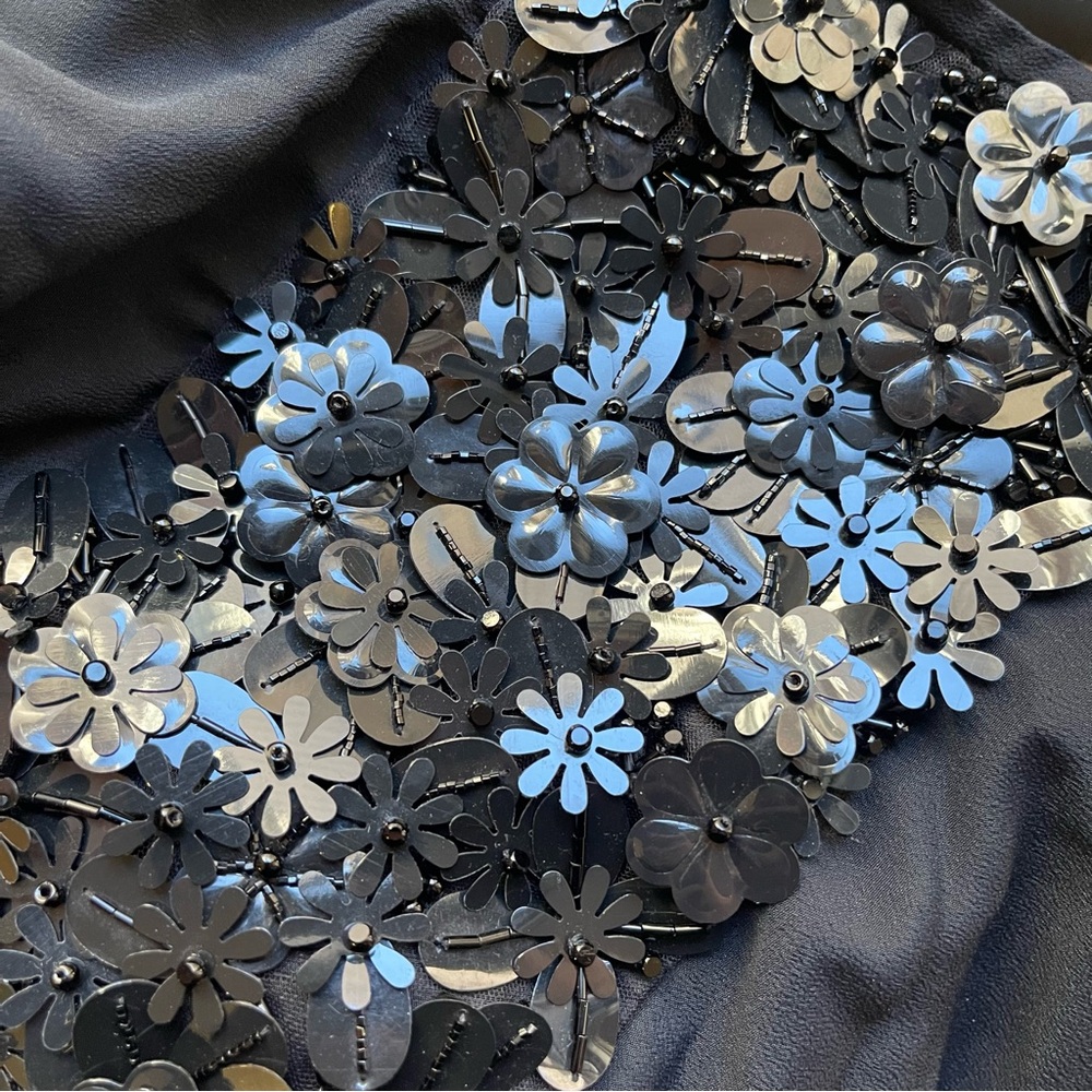 Marni Black Shift Dress Beaded and Sequins